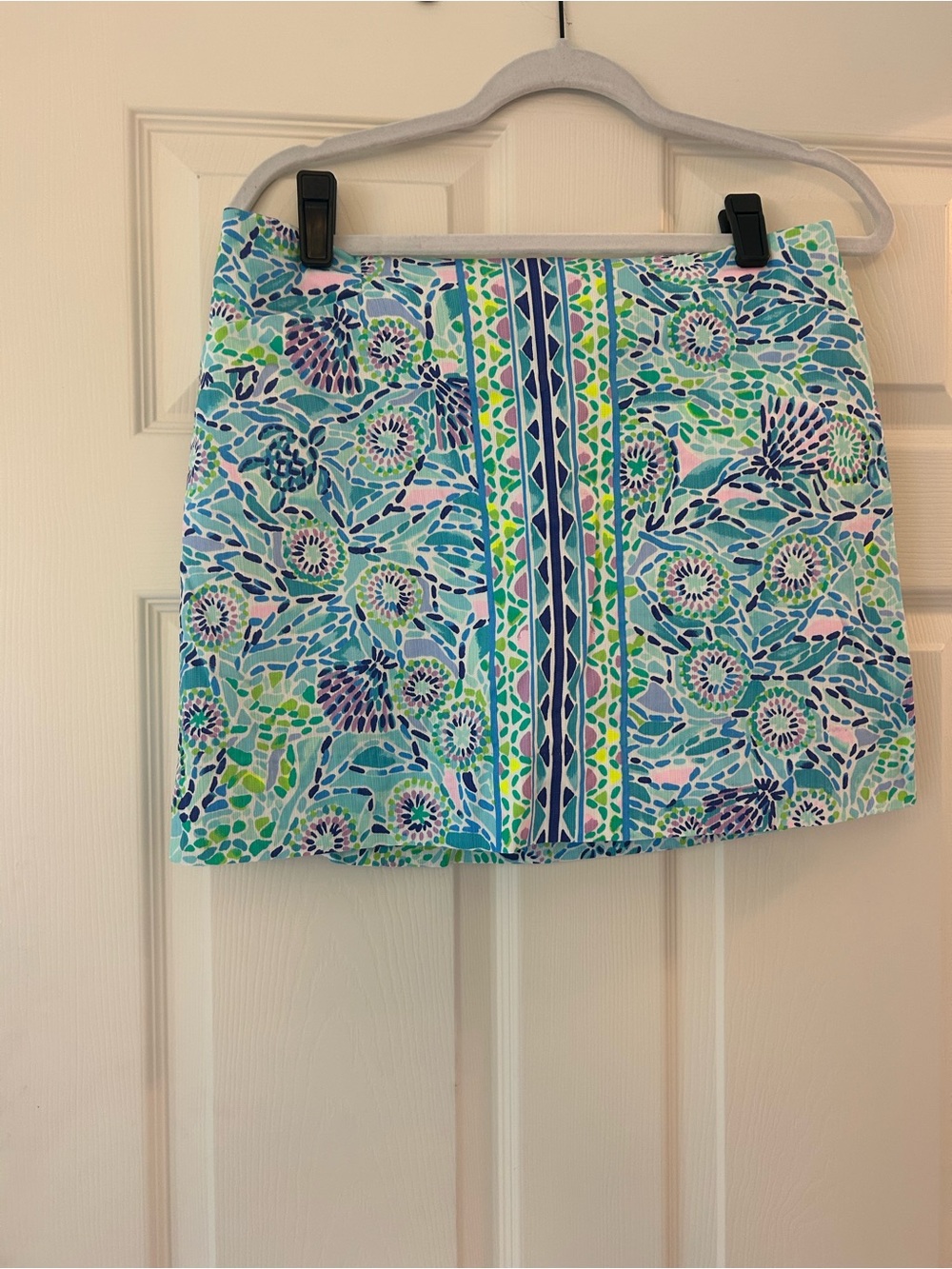 Lilly Pulitzer Blue, Green & Purple Floral Mosaic Mini Shorts